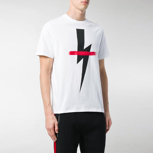 NEIL BARRETT 尼奥贝奈特 男士短袖T恤 白色 PBJT362D G556S 1141 商品图1