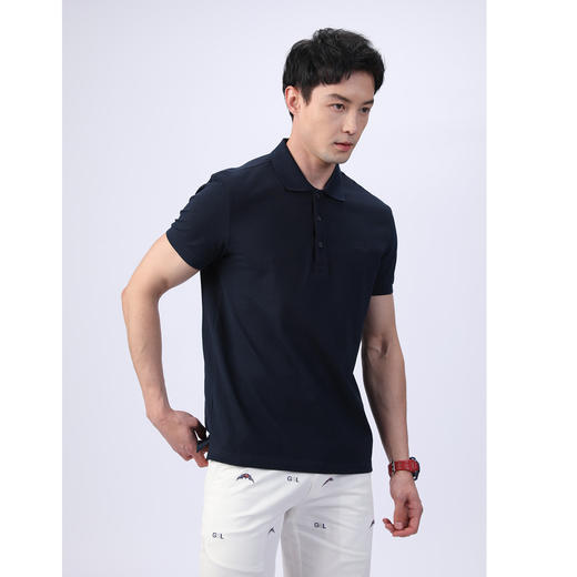 GOOD LUCK/德鲨弹力棉质舒适多彩简约时尚短袖POLO衫WY23168 商品图9