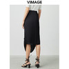 VIMAGE纬漫纪夏季新品高腰纯色显瘦设计小众褶皱半裙V1506123 商品缩略图3