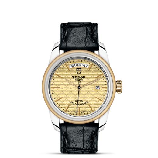 帝舵骏珏星期日历型 | 钢表壳，直径39毫米  黄金及钢外圈 商品图1