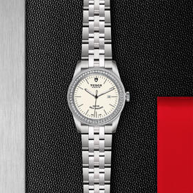 帝舵骏珏日历型 | 钢表壳，直径31毫米  镶钻外圈