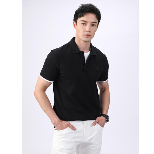 GOOD LUCK/德鲨弹力棉质舒适多彩简约时尚短袖POLO衫WY23168 商品图4