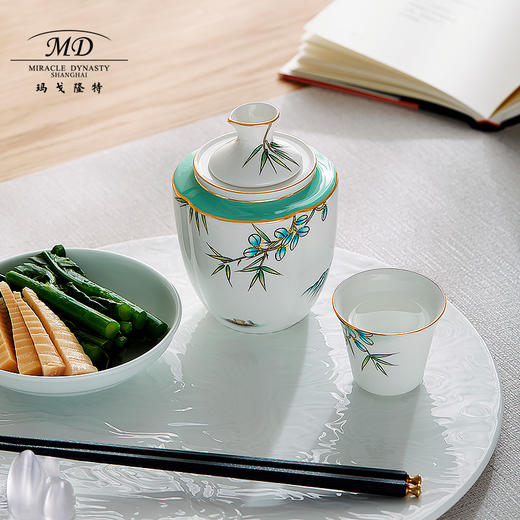 【玛戈隆特】B7F 西湖盛宴骨瓷温酒器套装 家用中式黄酒白酒烫酒壶礼盒装 商品图5