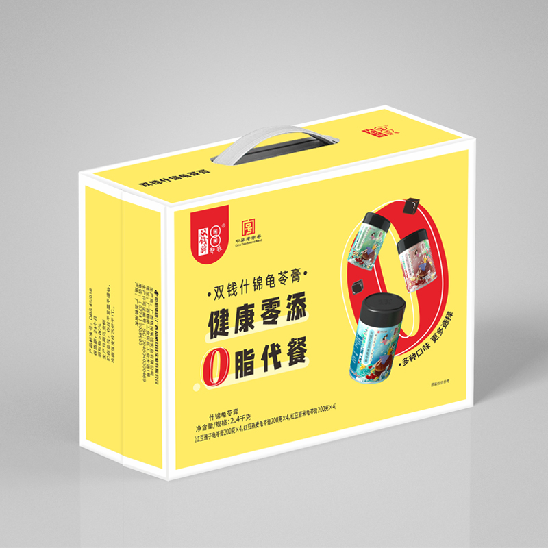 双钱牌杂粮龟苓膏200g*12罐红豆薏米燕麦莲子混合礼盒1