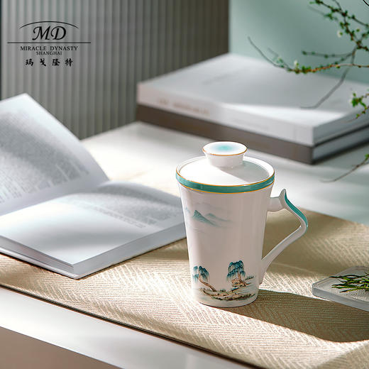 【玛戈隆特】B7F 西湖盛宴三件套滤茶杯骨瓷旅行茶杯 家用便携式 礼盒包装 商品图4