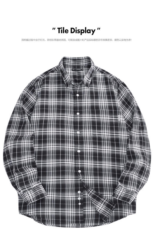 太平鸟男装 夏季新款格纹外穿式衬衫潮流B2CHC2261 商品图0
