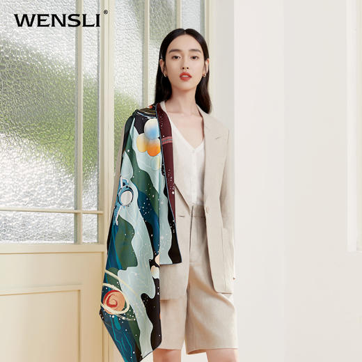 【线上专款】双面印花大方巾-瀚海 商品图0