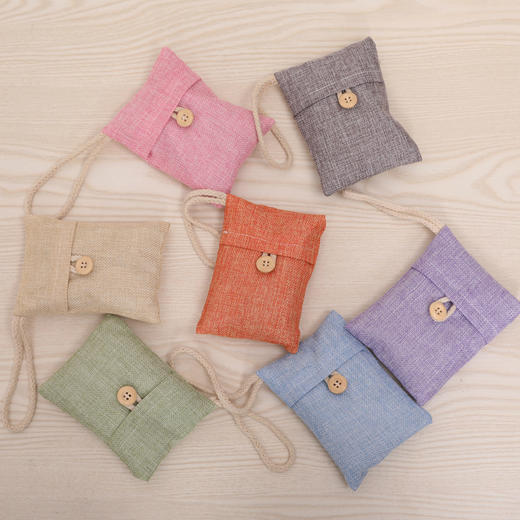 买一送一！【净化空气 去除异味】 高温竹炭颗粒仿麻布料  科学吸附无二次污染  车载竹炭包家车两用 除甲醛除异味汽车 商品图2