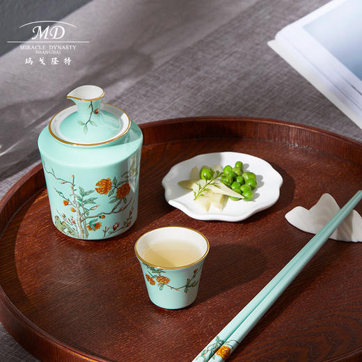【玛戈隆特】B7F 玉堂富贵陶瓷温酒器套装 家用中式黄酒白酒烫酒壶礼盒装 商品图4
