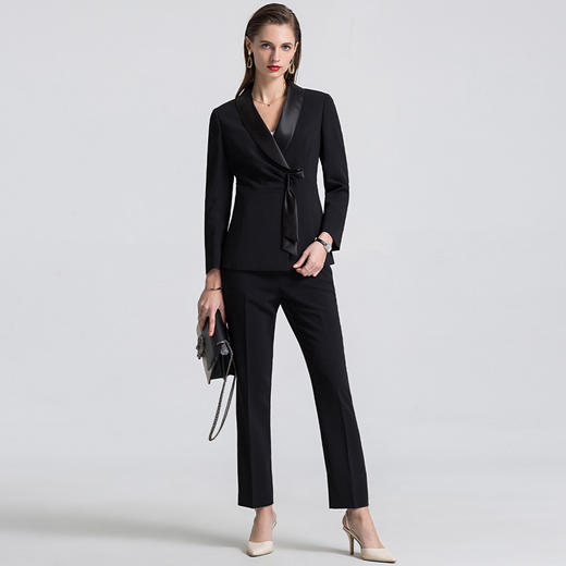 【上衣+裤子】罗蒙春季西服套装两件套女士商务通勤显瘦气质西装女 商品图3