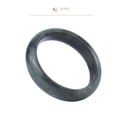 新疆国玉盟世玉和田玉墨玉手镯圈口60.2【带证书·顺丰物流】 商品图0