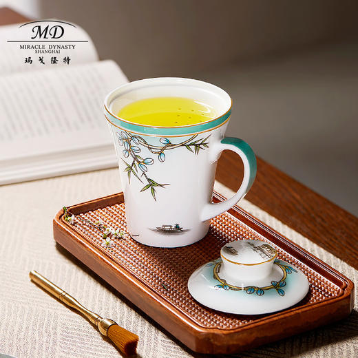 【玛戈隆特】B7F 西湖盛宴M20三件套滤茶杯 家用中式办公骨瓷杯子礼盒包装 商品图5
