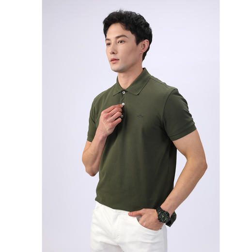 GOOD LUCK/德鲨弹力棉质舒适多彩简约时尚短袖POLO衫WY23168 商品图1