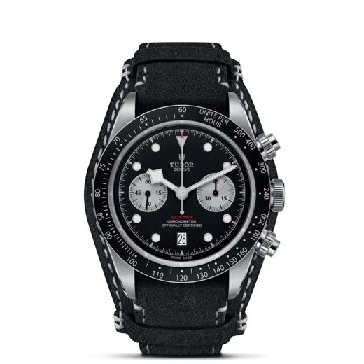 帝舵碧湾计时型 | 钢表壳，直径41毫米  黑色皮表带 商品图1