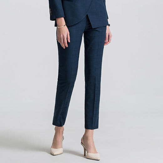 【上衣+裤子】罗蒙春季双排扣修身西服套装女士正装商务通勤格子西装 商品图4