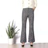 韵魅格纹休闲微喇叭裤 商品缩略图0