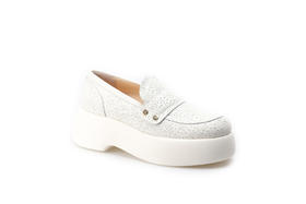 豪麟名鞋奥莱AGL女鞋乐福鞋牛皮革AG772007X白色  原价4660元