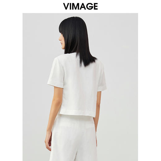 VIMAGE/纬漫纪夏季新款时尚百搭纯色短款外套女V1703312 商品图4
