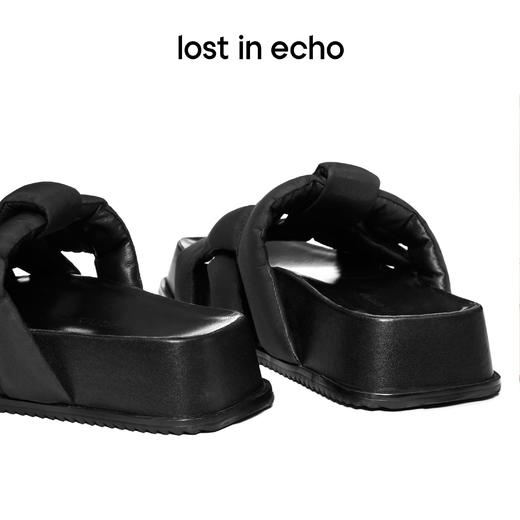 【下架】lost in echo 沙发拖系列 编织条带松糕厚底拖鞋沙发拖 商品图4