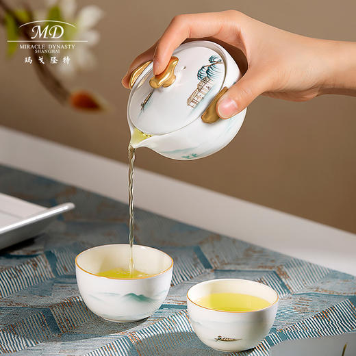 【玛戈隆特】B7F 西湖盛宴一壶两杯功夫茶具套装 家用旅行便携式礼盒包装 商品图1