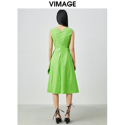 VIMAGE纬漫纪夏季新款女装无袖长款连衣裙长裙V1507153 商品图3