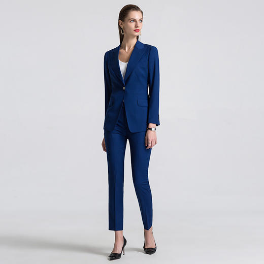 【上衣+裤子】罗蒙春季西服套装两件套女士正装商务通勤显瘦气质西装 商品图2