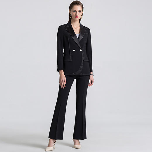 【上衣+裤子】罗蒙春秋女士西服套装两件套商务通勤修身气质女西装 商品图6