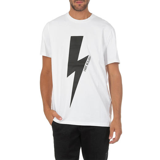 NEIL BARRETT 尼奥贝奈特 男士短袖T恤 白色 BJT455F H505P 526 商品图0