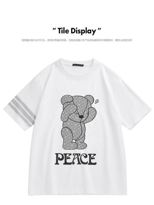太平鸟男装 潮流休闲男女同款小熊短袖T恤B1DAC2319 商品图0