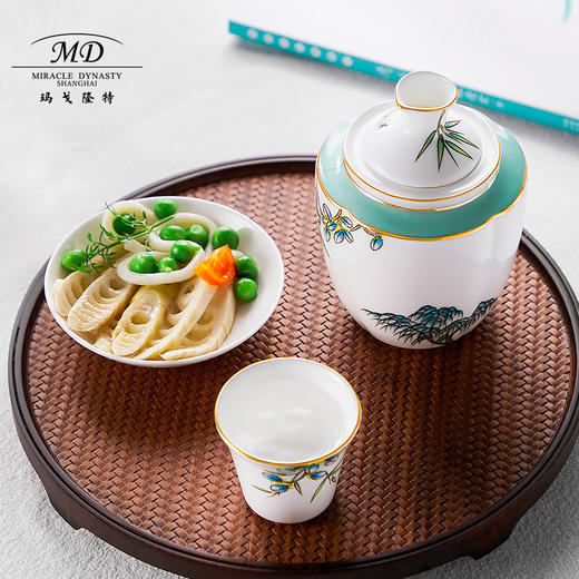 【玛戈隆特】B7F 西湖盛宴骨瓷温酒器套装 家用中式黄酒白酒烫酒壶礼盒装 商品图3