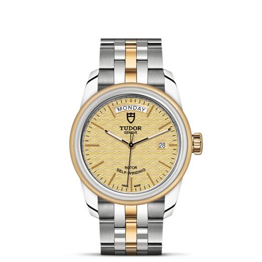 帝舵骏珏星期日历型 | 钢表壳，直径39毫米  黄金及钢外圈 商品图1