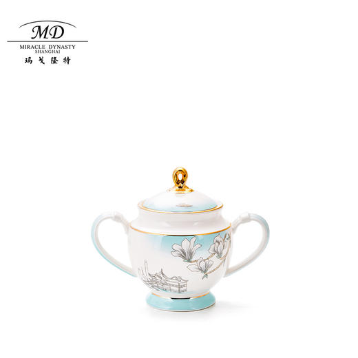 【玛戈隆特】B7F 玉兰花开15头茶具套装 骨瓷家用茶具咖啡具套装 礼盒装 商品图2