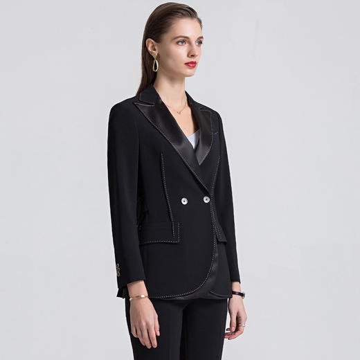 【上衣+裤子】罗蒙春秋女士西服套装两件套商务通勤修身气质女西装 商品图5