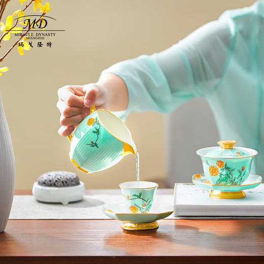 【玛戈隆特】B7F  4人份玉堂富贵茶具 家用中式禅意功夫茶具组合 礼盒套装 商品图3