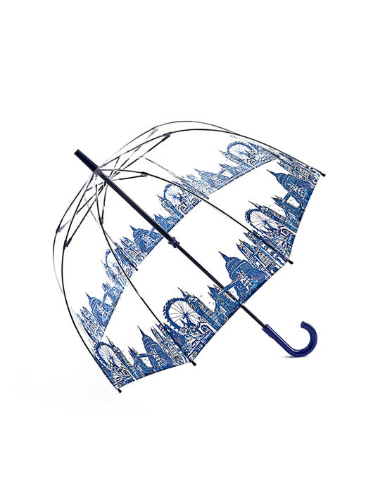 FULTON富尔顿英国进口透明雨伞长柄UV防晒防紫外线手动直柄鸟笼伞 商品图1