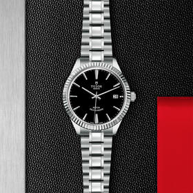 帝舵风尚系列 | 钢表壳，直径38毫米  黑色表盘