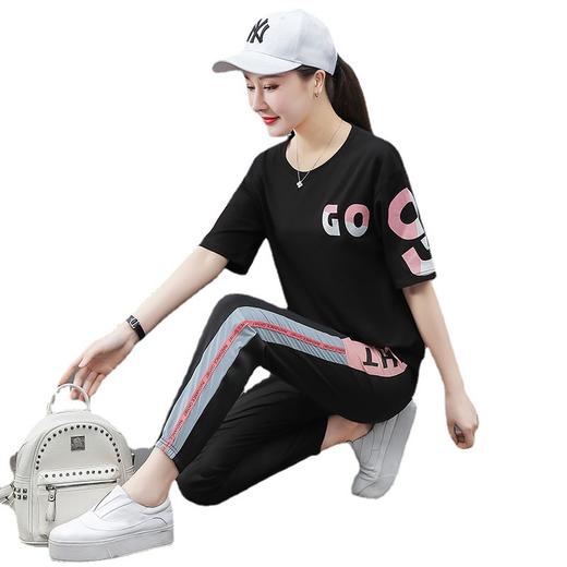 【图荣】运动服套装女2022新款春夏季薄款短袖炸街曳舞跑步时尚休闲两件套 商品图4