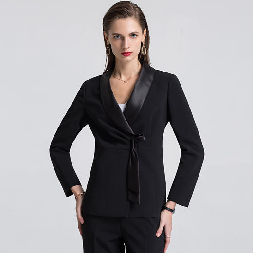 【上衣+裤子】罗蒙春季西服套装两件套女士商务通勤显瘦气质西装女 商品图5