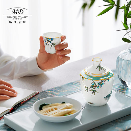 【玛戈隆特】B7F 西湖盛宴骨瓷温酒器套装 家用中式黄酒白酒烫酒壶礼盒装 商品图2