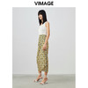 VIMAGE/纬漫纪夏季新款时尚印花包臀开叉中长款半身裙女裙V1706315 商品缩略图1