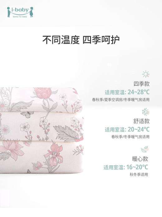 i baby寝具婴儿恒温纱布分腿睡袋春秋宝宝防踢被春款 儿童睡袋四季通用10AA08226001P 商品图3