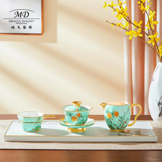 【玛戈隆特】B7F  4人份玉堂富贵茶具 家用中式禅意功夫茶具组合 礼盒套装 商品图4