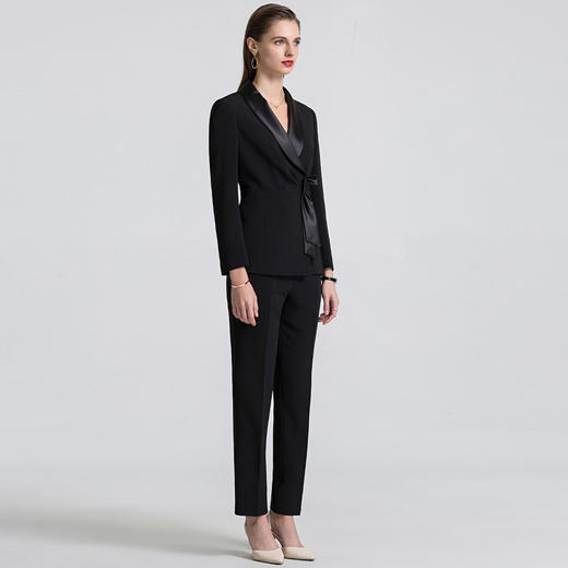 【上衣+裤子】罗蒙春季西服套装两件套女士商务通勤显瘦气质西装女 商品图2