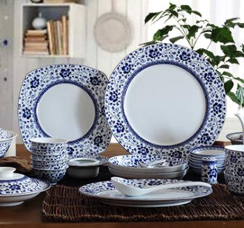 景德镇陶瓷  国瓷红叶  89头青花牡丹 商品图2