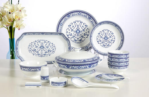 景德镇陶瓷 国瓷红叶  58头青花硕果 商品图2