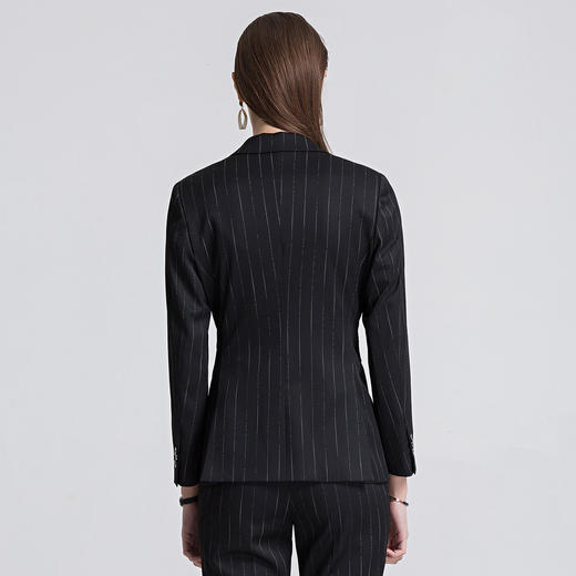 【上衣+裤子】罗蒙春季西服套装女士正装商务通勤修身显瘦条纹西装女 商品图1