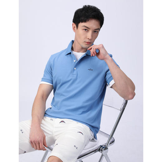 GOOD LUCK/德鲨弹力棉质舒适多彩简约时尚短袖POLO衫WY23168 商品图10