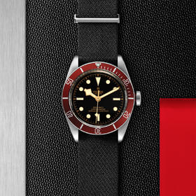 帝舵碧湾 | 钢表壳，直径41毫米  黑色织纹表带