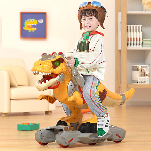 恐龙平衡滑行车儿童滑滑车宝宝学步车喷雾霸王龙大号男孩玩具小演员 商品图0