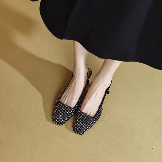 水钻仙女风，网红凉鞋夏新款包头一字带法式款凉鞋DB-M5286 商品图5